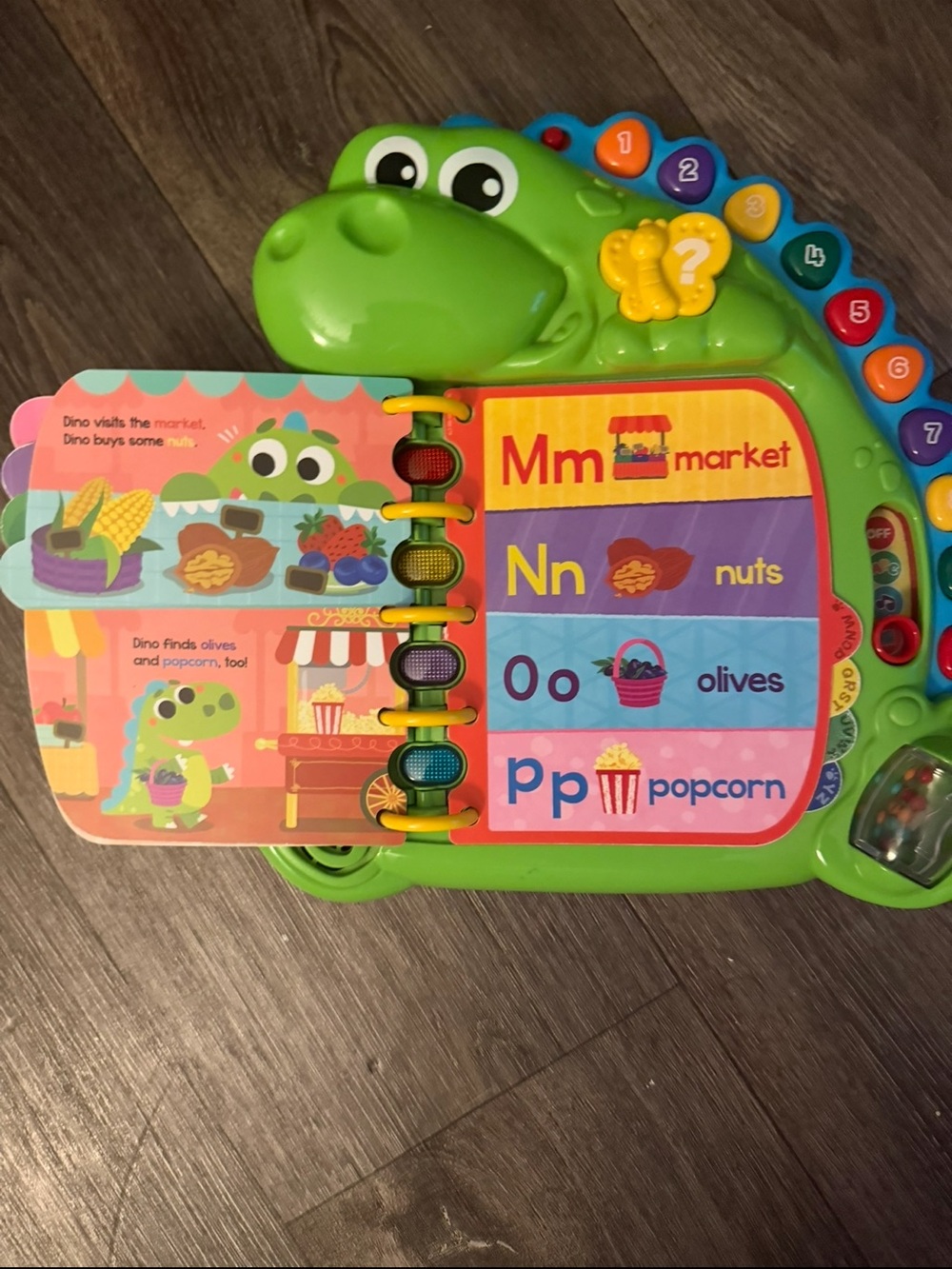 Interactive Green Dino Learning Book for Kids - Letter & Sound Play